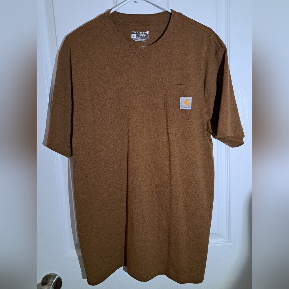 Mens Carhartt Loose Fit Shirt. Color Brown. Size Medium